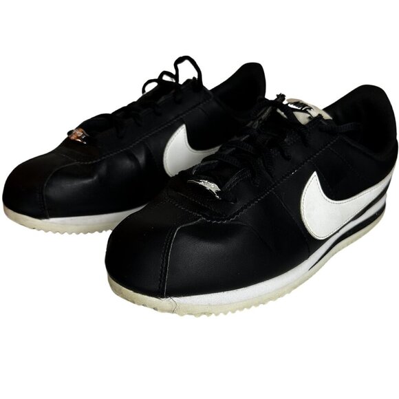 As New - Nike Cortez Basic Black and White Leather - Women – Size 7 - Picture 3 of 9
